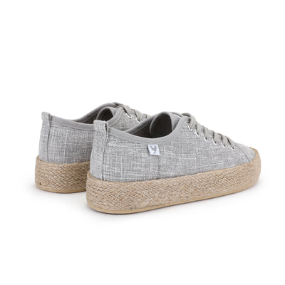 Pitas linen lace-up espadrille sneakers