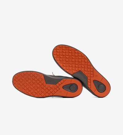 Durable orange sole of Aral by Pitas, showcasing hi-grip waterproof design from the Walk In Pitas Coast range.