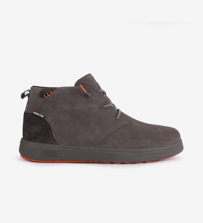 Jaya Chukka Boots by Pitas, waterproof hi-grip suede shoes with Pitas-Tex system, perfect for wider feet, in dark grey color.