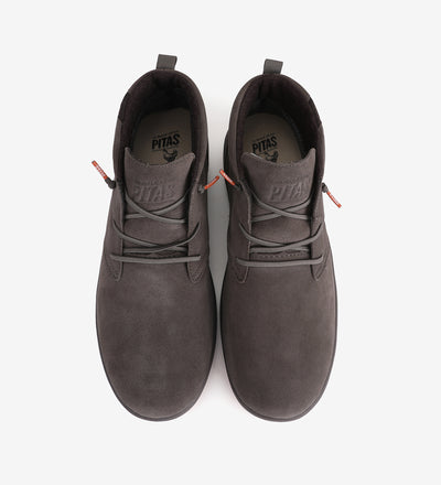 "Jaya Chukka Boots by Pitas, waterproof and breathable suede, top view"