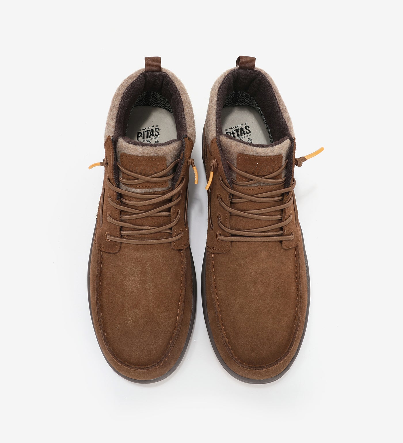 Brown suede Kent Boots by Pitas, waterproof and non-slip, featuring Pitas-Tex system for lightweight comfort and breathability.