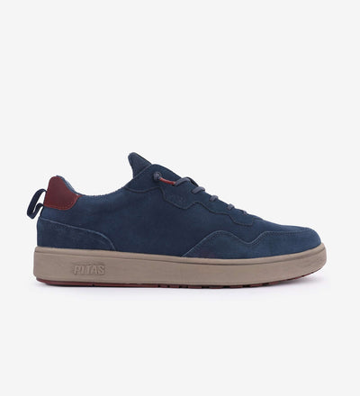 Navy blue Kume Sneakers by Pitas with water-repellent suede, easy-on laces, and a classic sneaker design.