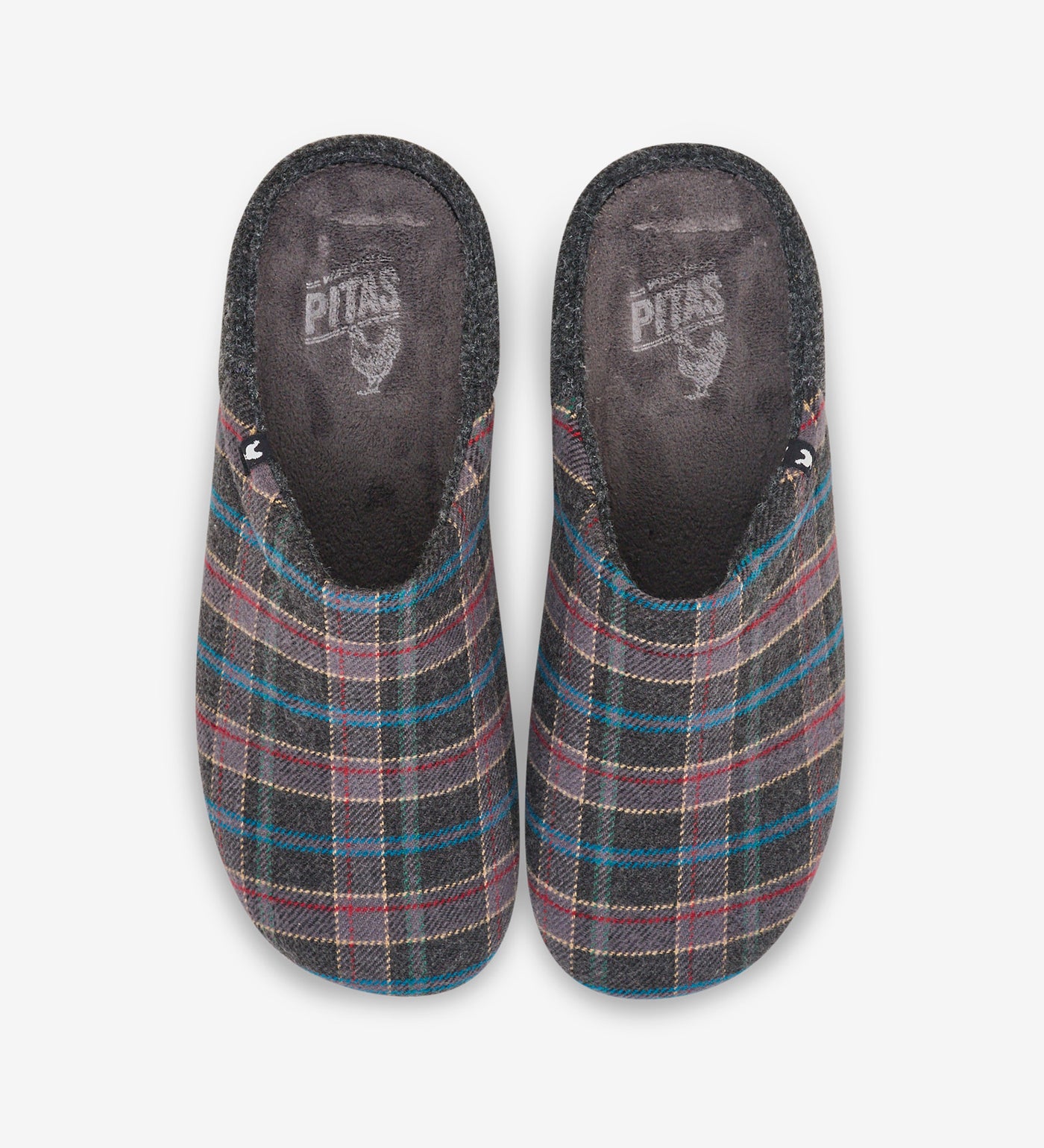 Pitas old timer eco felt mule slippers, grippy rubber soles
