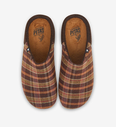 Pitas old timer eco felt mule slippers, grippy rubber soles