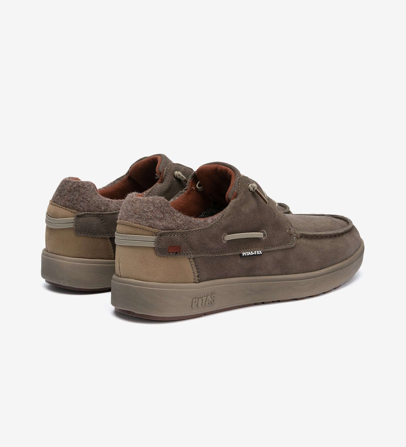 Omi by Pitas casual waterproof suede shoes in brown, featuring a comfortable and breathable design with soft fabric lining.