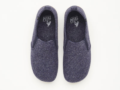 Soft eco felt slippers with rubber soles, 100% recycled
