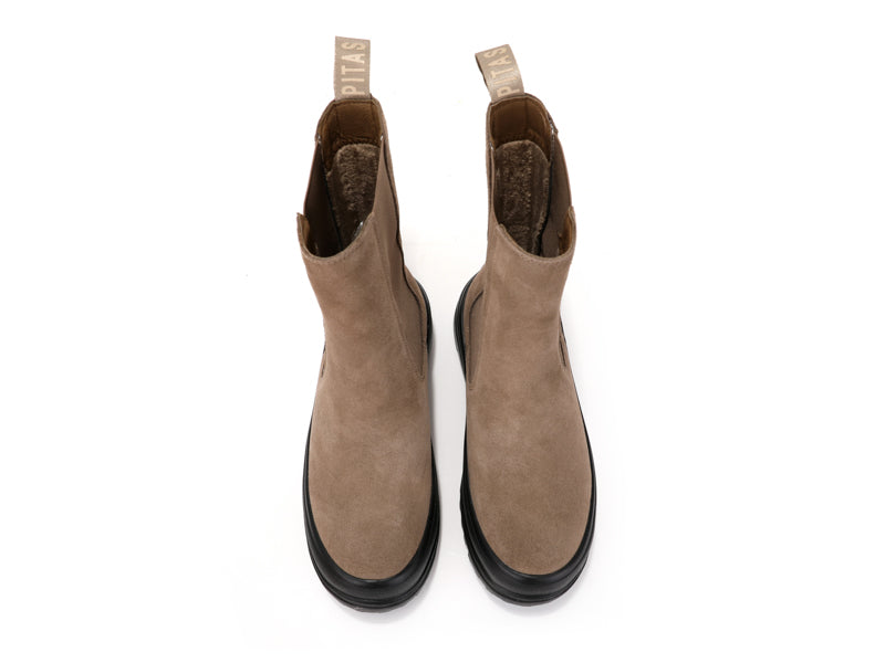 Combat Taupe Suede Mid-Calf Chelsea Boots
