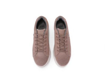 Dirty pink suede platform sneakers