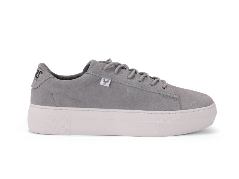 Grey suede platform sneakers