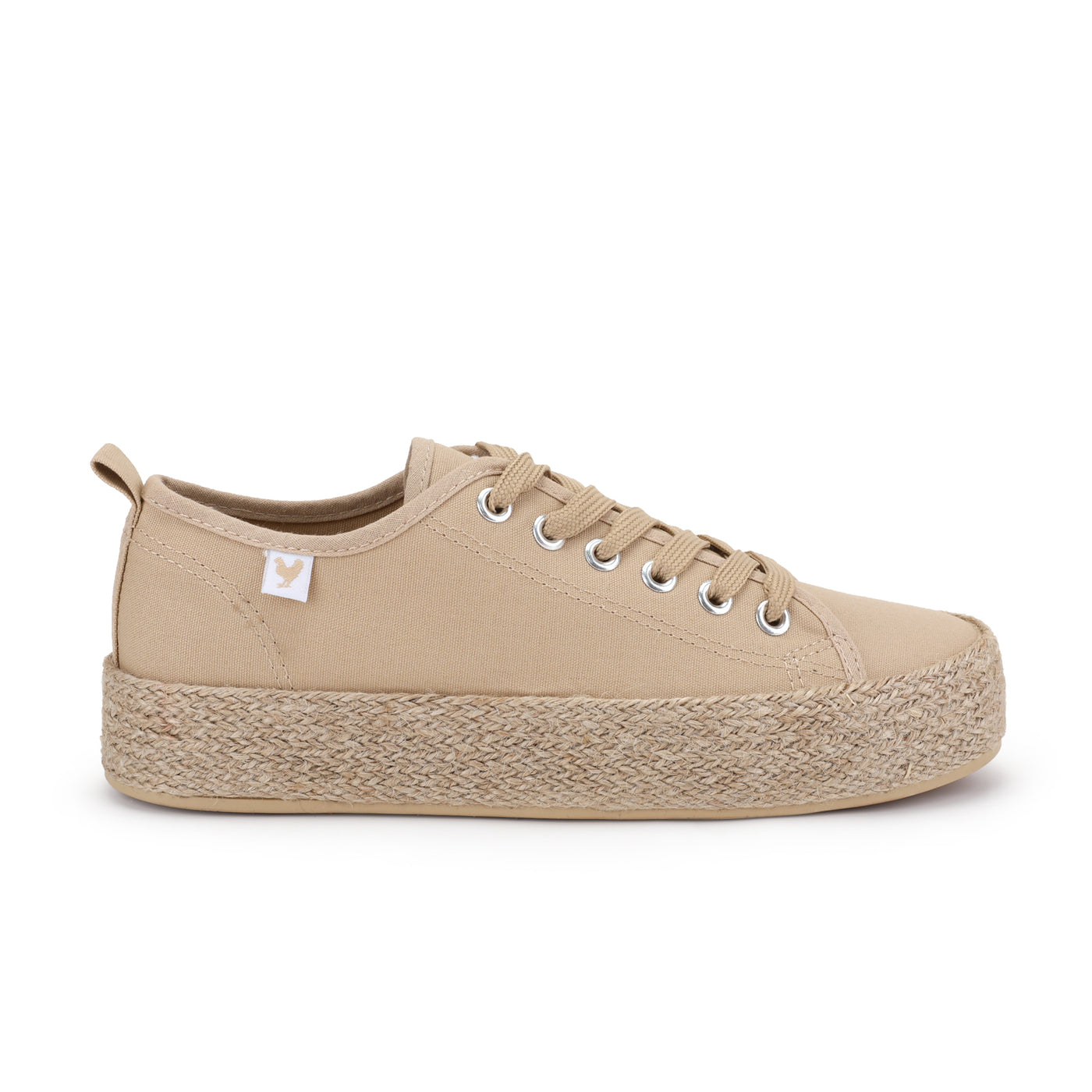 Caramel canvas lace-up espadrille sneakers