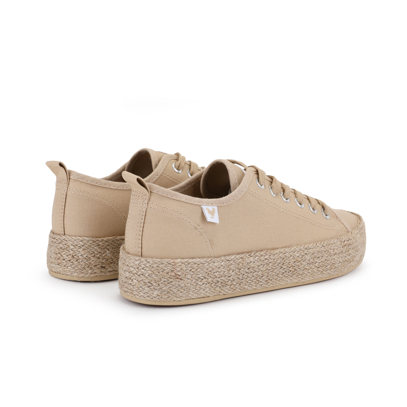 Caramel canvas lace-up espadrille sneakers