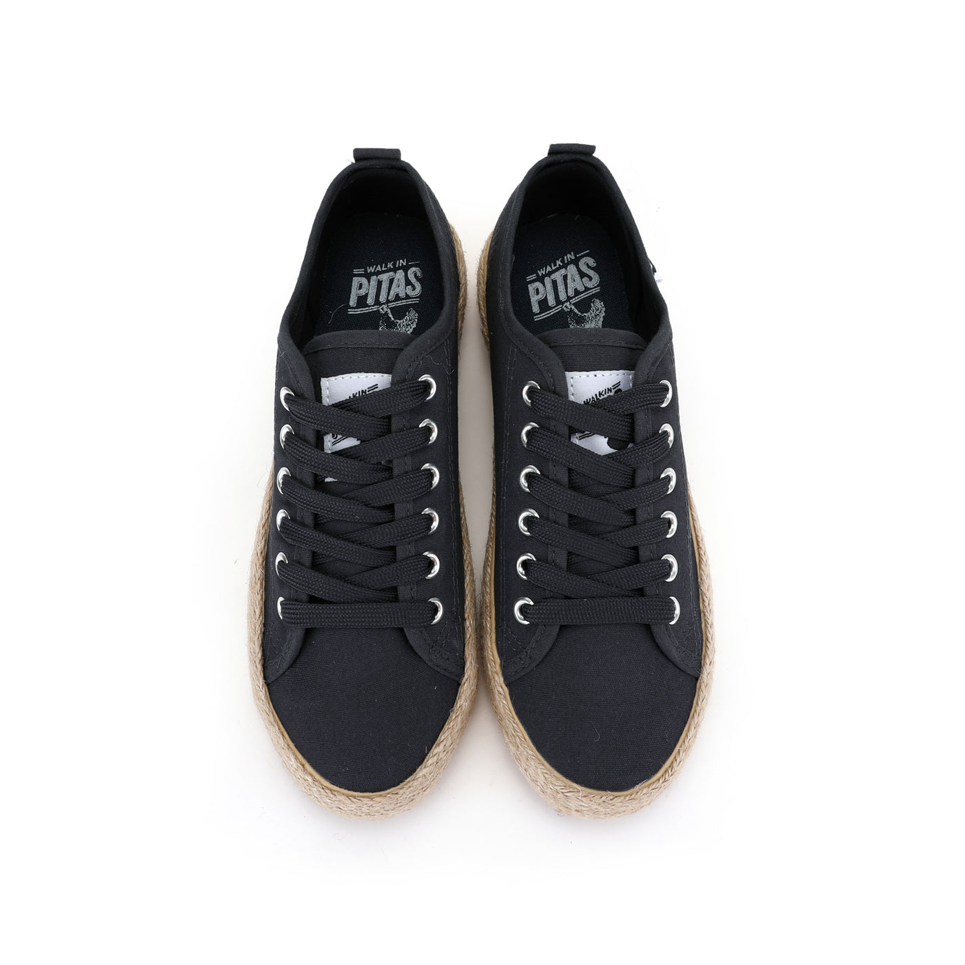 Navy blue canvas lace-up espadrille sneakers
