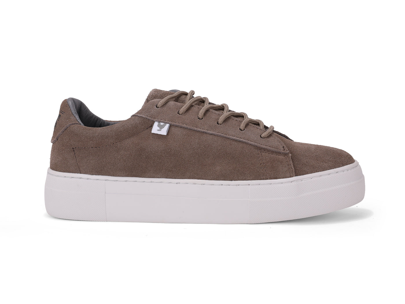 Taupe suede platform sneakers