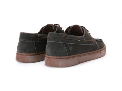 Mylos Forest Green Suede Lace Up Mocs for Men