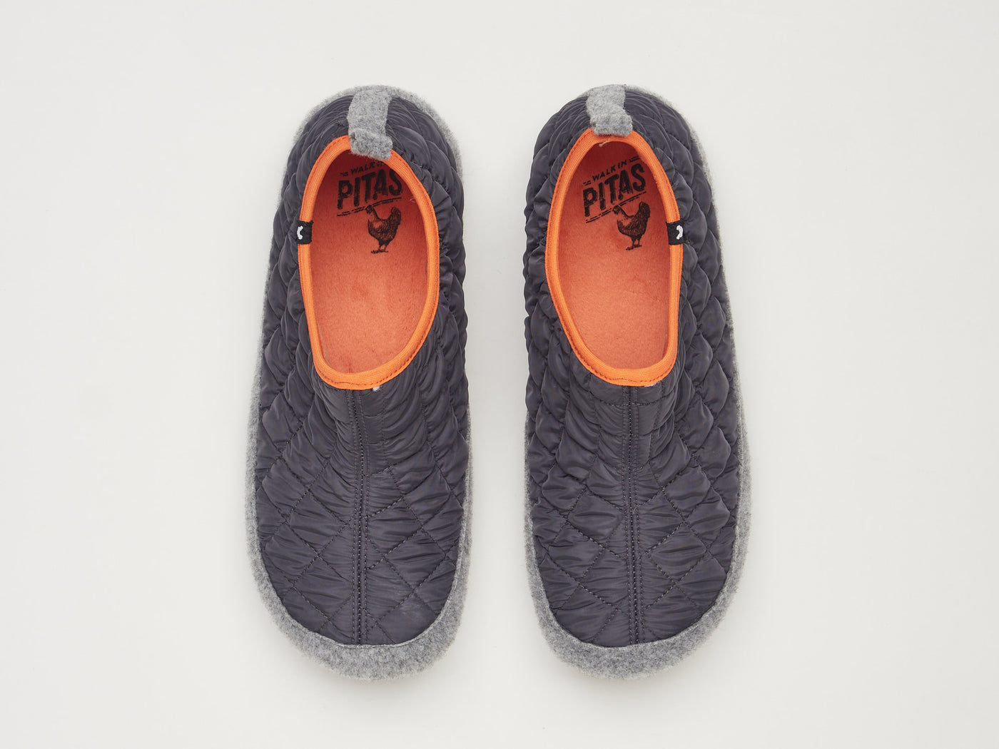 Women's grey waterproof quilted slippers