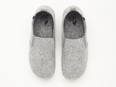 Soft eco felt slippers with rubber soles, 100% recycled
