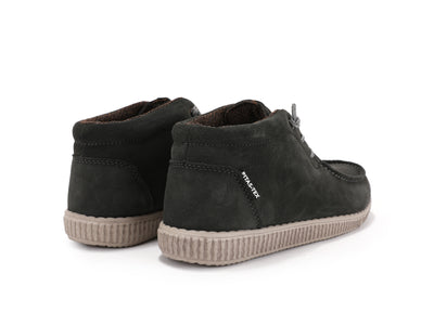 WP150 Forest Green Suede Easy-On Mid-Top Boots for Women