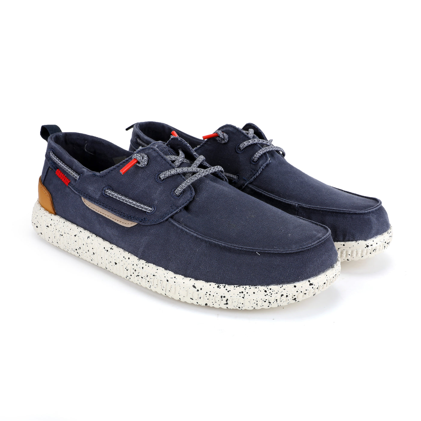 WP150 Jack Navy Blue Canvas Easy-On Deck Shoes