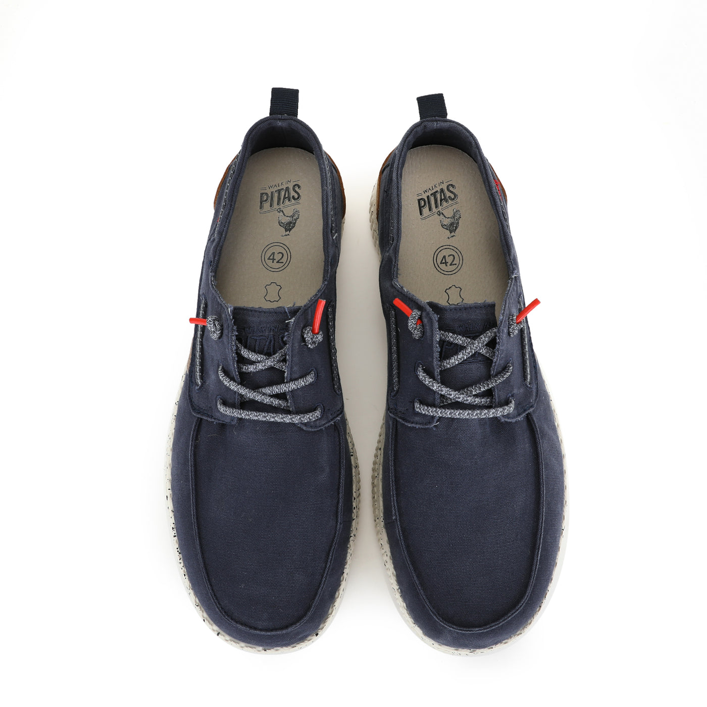 WP150 Jack Navy Blue Canvas Easy-On Deck Shoes