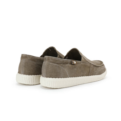 WP150 Taupe Washed Canvas Slip-On Loafers