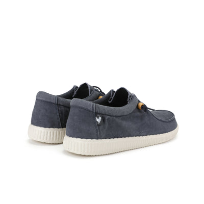 WP150 Navy Blue Washed Canvas Wallabi Easy-Ons